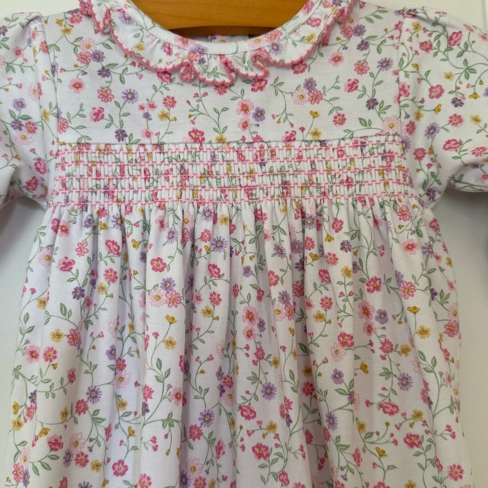 🌸 NWT Kissy Kissy Baby Girl “Autumn Gardens” Smocked Playsuit